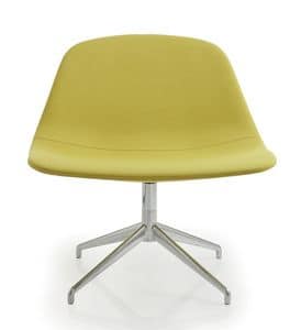 LLOUNGE LL3, Padded swivel chair, in steel and aluminum