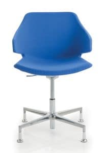 MERAVIGLIA MV2, Upholstered chair with 4-star base with feet, adjustable height