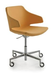 MERAVIGLIA MV3, Padded office swivel chair, with 4 wheels