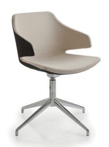 MERAVIGLIA MV4, Padded swivel chair with 4-spoke, for office