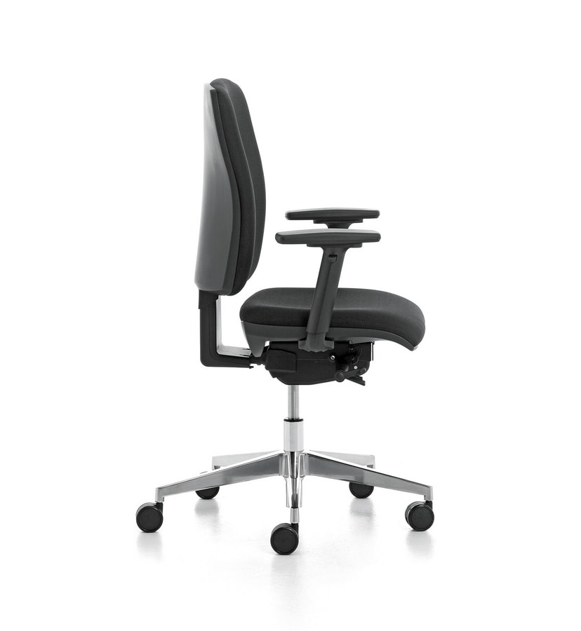 Pole 01 SY, Task chair with armrests and wheels for office
