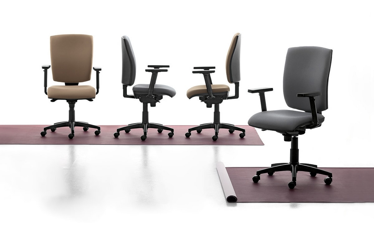 Pole 01 SY, Task chair with armrests and wheels for office