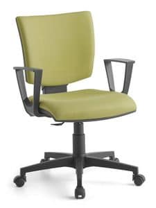 Pole 02 CP, Operating upholstered chair with armrests, for office