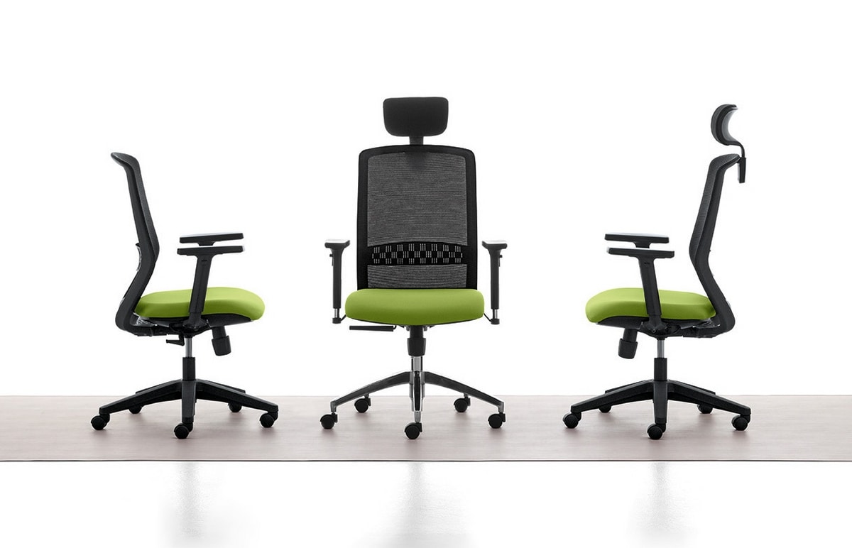 Tekna 01, Office task chair, with mesh backrest