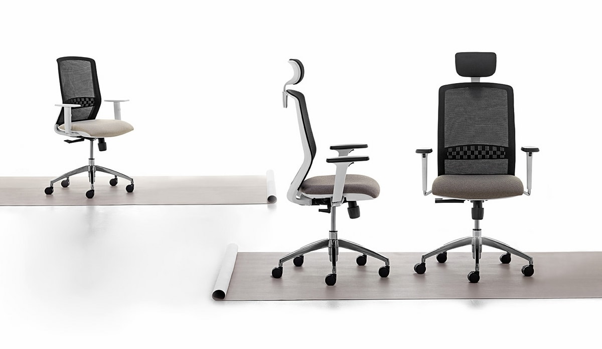 Tekna White 01 PT, Task office chair with white structure