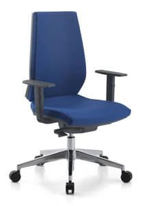 Venus 01, Task chair with aluminum base, for office