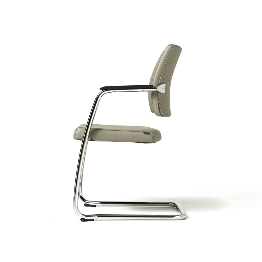 Venus chair, Visitor chair for customers, chrome frame, stackable