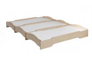 LE.SP.01, Stackable bed for asylum, in natural wood