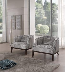 Bette, Tub chair upholstered in fabric, for lounge areas