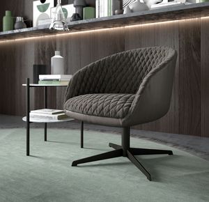 Dua, Armchair with soft lines and refined design