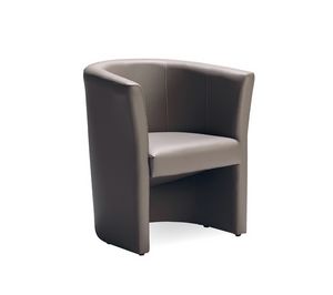 Duke 140, Tub chair, upholstered with leather