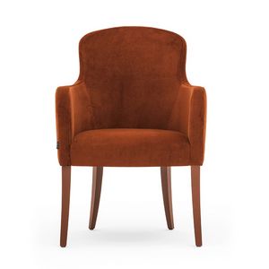Euforia 00131, Tub armchair, solid wood, upholstered seat and back, fabric cover, modern style