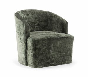 FRED LOUNGE CHAIR 043 P, Armchair with enveloping backrest