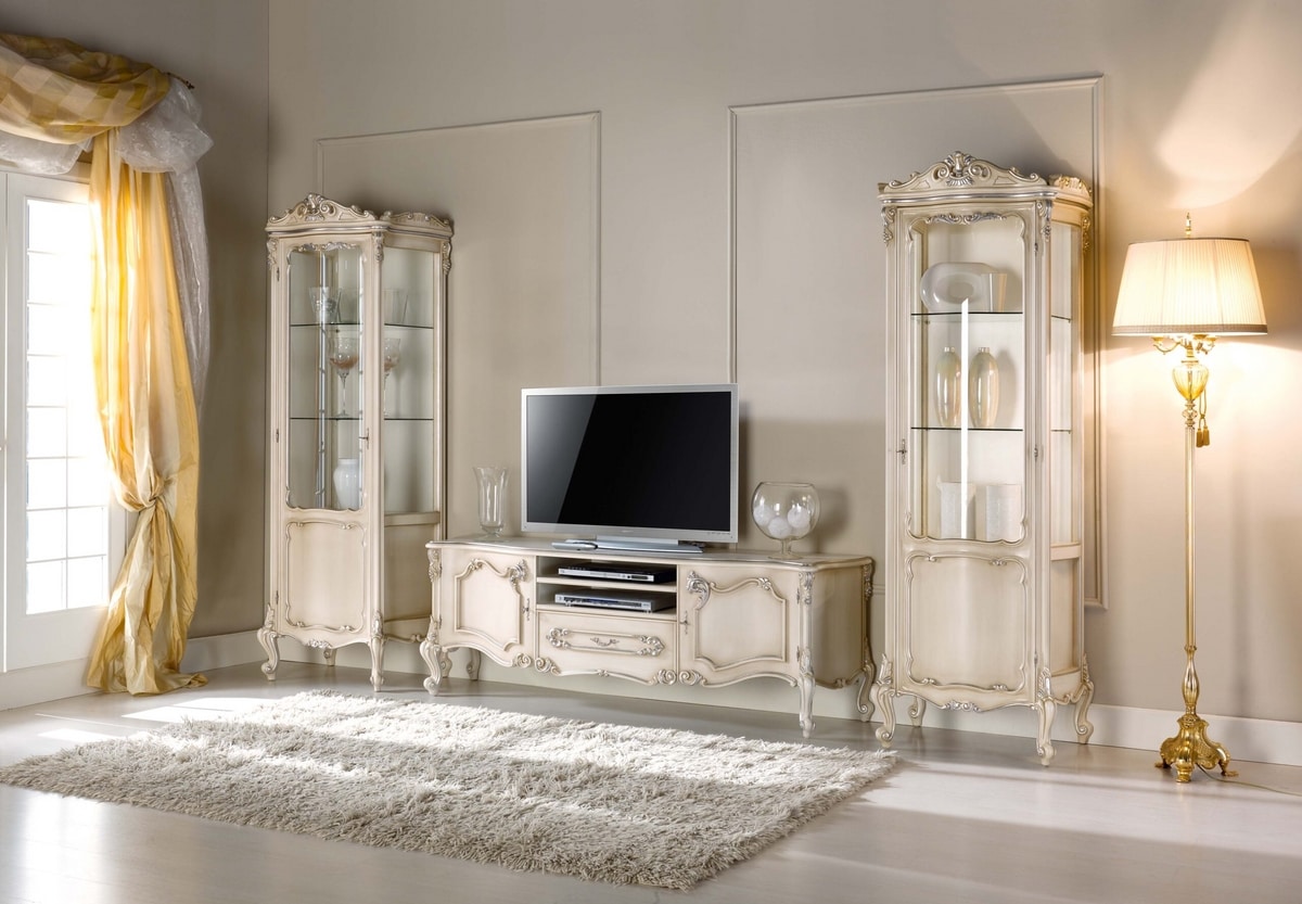 Chippendale TV stand lacquered, Classic style TV stand
