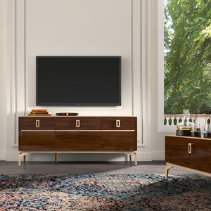 Eva Art. EADNOPT01, Low cabinet for TV, in wood, with 3 doors