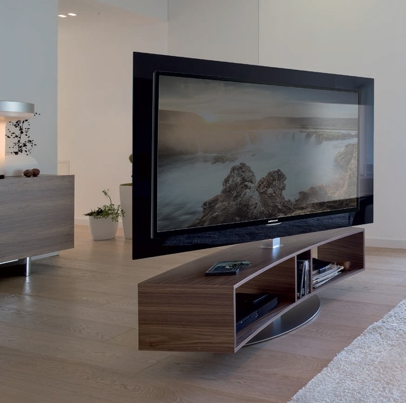 ODEON, Swivel TV stand, with curved shapes