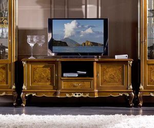 Regency TV stand, TV cabinet with briar fronts