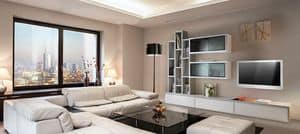 ST 7, TV cabinet with bookshelves, display cabinets and containers