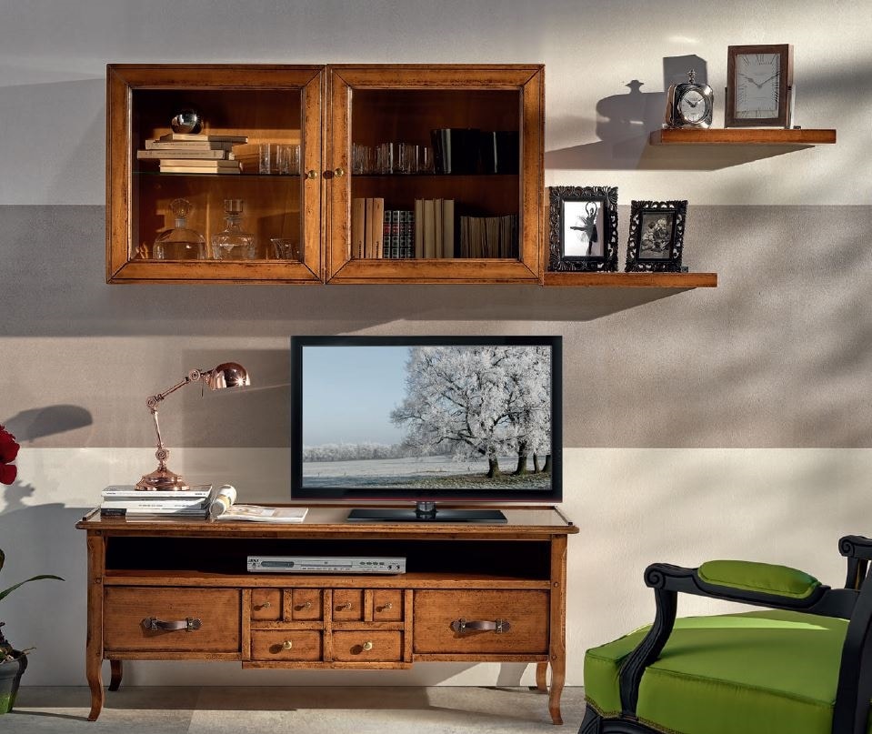 Tv stand with 1 drawer, Classic tv cabinet