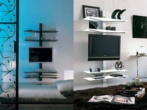 xl82 erik, TV-Stand, wall mounting, with concealed cable guides