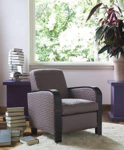 Agata, Contemporary classic armchair, with removable covering