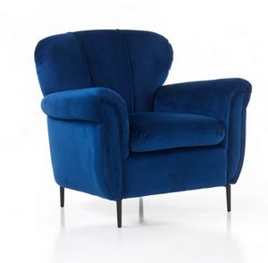 Art. 40414 Classic armchair, 90 cm wide, Classic style padded armchair, with soft lines