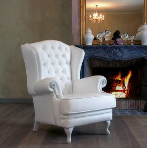 Art. 5088, Bergere armchair, entirely in white colour