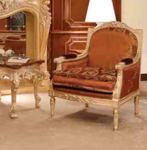 Art. 735/P, Handcarved armchair, with classic style