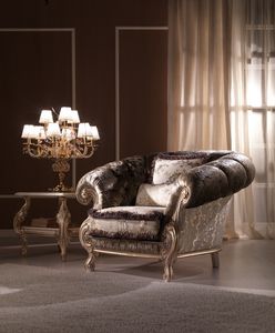 Benedetta armchair, Outlet armchair with tufted backrest