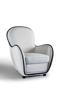Club, Padded armchair with armrests, contemporary classic style