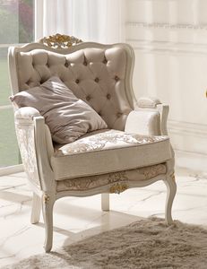 Diamante Art. 2126, Classic style armchair with decorative carvings