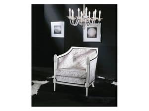 DORA armchair 8311A, Luxury armchair, upholstered, customizable, for living room