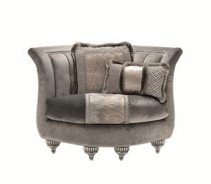 First Lady corner armchair, Classic style angular armchair