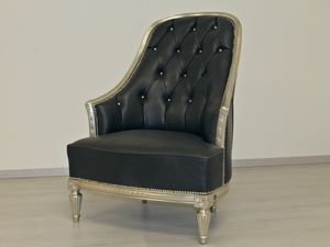 Jordan leather, Outlet armchair in superior leather, regency style