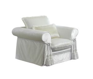 Josephine armchair, Classic armchair with trimmings matching the upholstery
