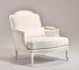 MARLENE armchair 8653A, Overstuffed armchair, carved, in luxurious classical style