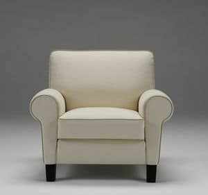 Mauro, Armchair with removable upholstery, contemporary classic design