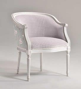 ORNELLA armchair 8039A, Upholstered beech armchair, for traditional salons