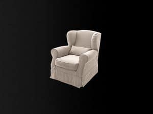 Piccadilly, Elegant armchair for hotel, back in feather