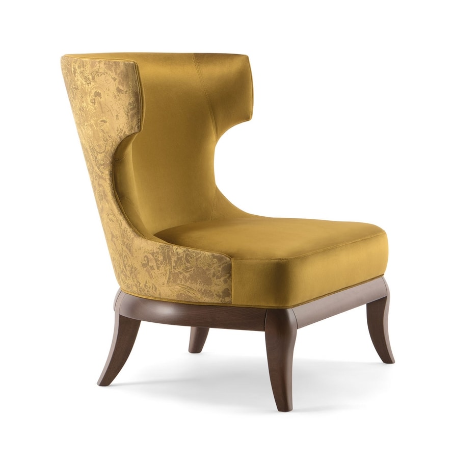 ROSE LOUNGE CHAIR 066 P, Armchair with enveloping high backrest
