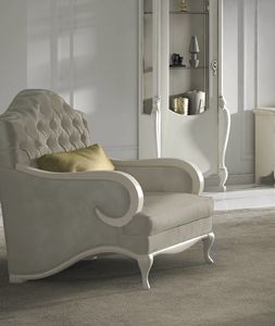 Smeraldo Art. C22510, Lacquered armchair, quilted padding