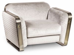 Voyage armchair, Vintage armchair, in metal and fabric