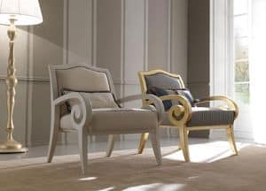 Zara 469 armchair, Armchair in beech wood, with a classic contemporary design, for sitting room and reception