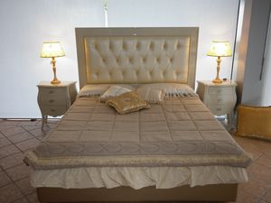 3520 BED, Padded bed with capitonnè headboard