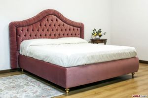 Agnese, Classic bed with capitonn headboard and upholstered frame