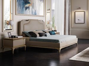 Alexander Art. A70, Bed with headboard covered in leather