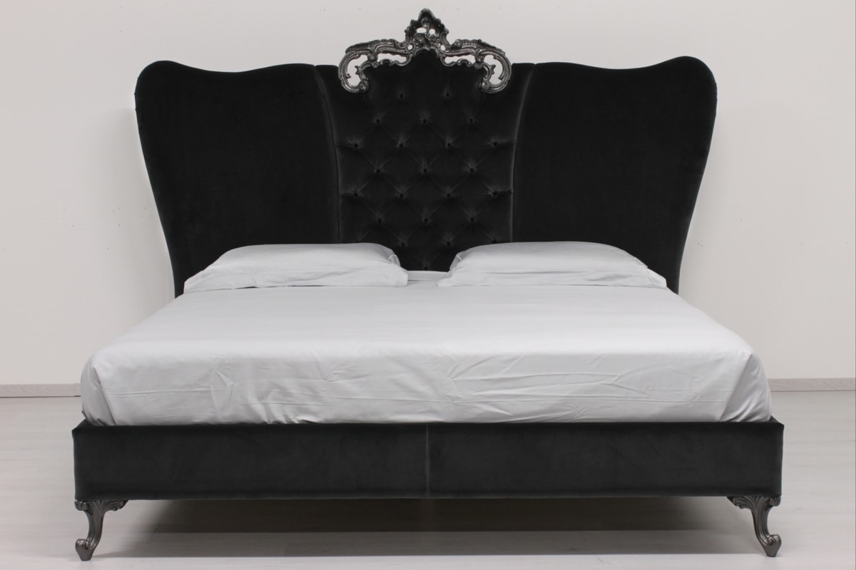 Ambra, Bed with headboard enriched with Swarovski