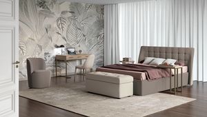 Art. 92102, Upholstered bed with tufted headboard