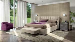 Art. 92108, Upholstered bed with enveloping headboard