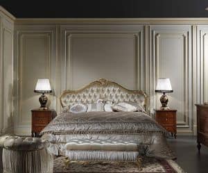 Art. 925 Bed Maggiolini, Maggiolini classic style bed, with padded headboard
